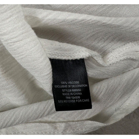 Curations Womens White Embroidered Dress Cover Up Short Sleeve Wrap Tie Size 2X - Picture 8 of 9